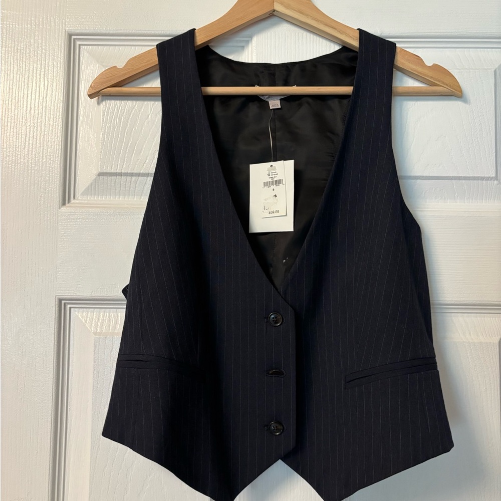 GAP Navy Pinstripe Vest